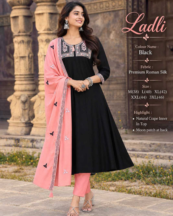 Naarira KESH210 LADLI Heavy Roman Silk Designer Kurtis - alternate view