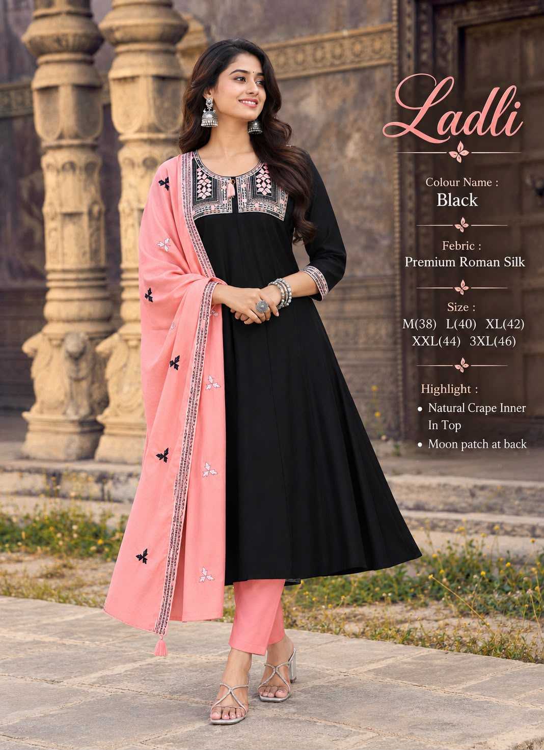 Naarira KESH210 LADLI Heavy Roman Silk Designer Kurtis