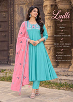 Naarira KESH210 LADLI Heavy Roman Silk Designer Kurtis