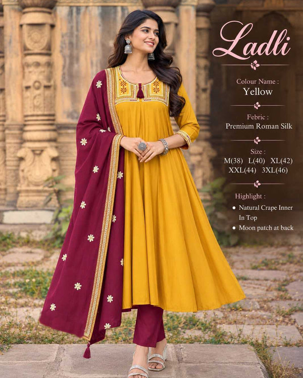 Naarira KESH210 LADLI Heavy Roman Silk Designer Kurtis