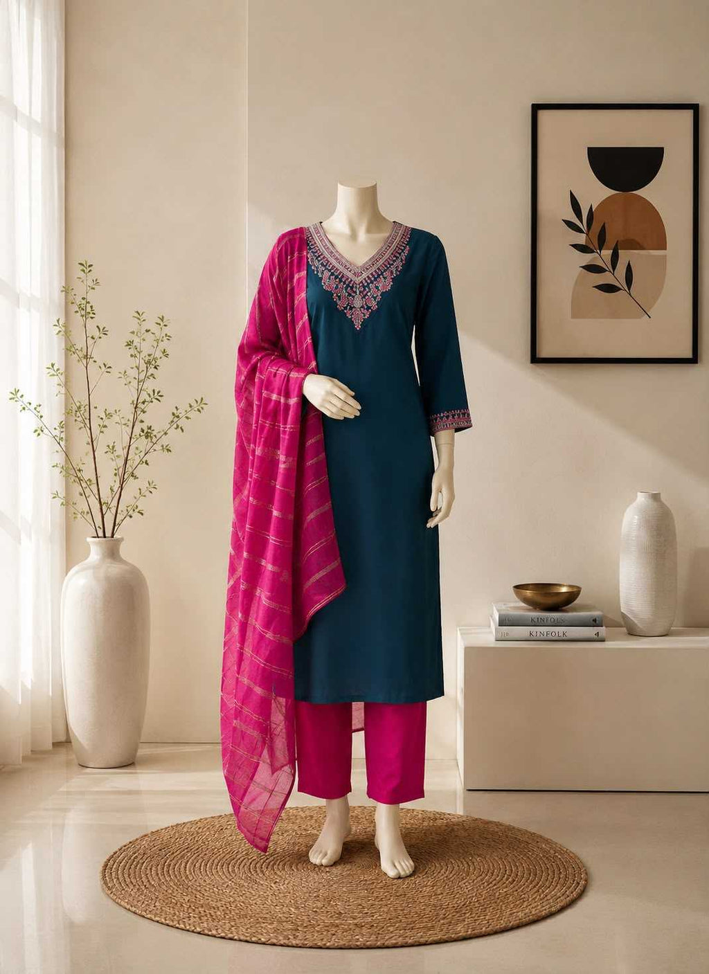Naarira NIDHI Heavy Roman Silk Festive Kurti