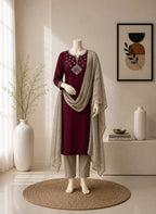 Naarira NIDHI Heavy Roman Silk Festive Kurti