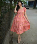 Naarira Onion Pink Chanderi Cotton Embroidered Gown