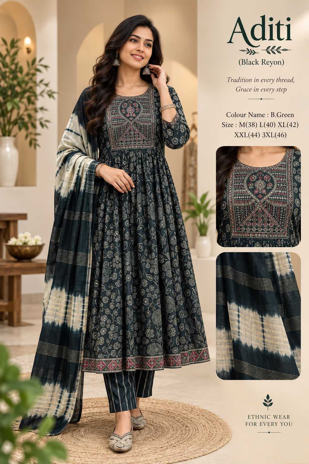 Naarira KESH218 ADITI Rayon Cotton Designer Kurtis