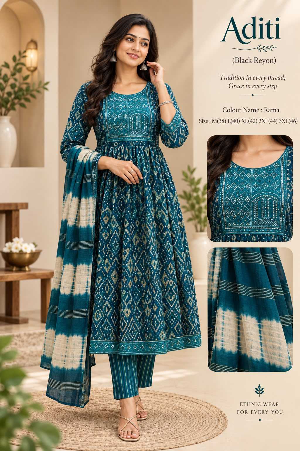 Naarira KESH218 ADITI Rayon Cotton Designer Kurtis