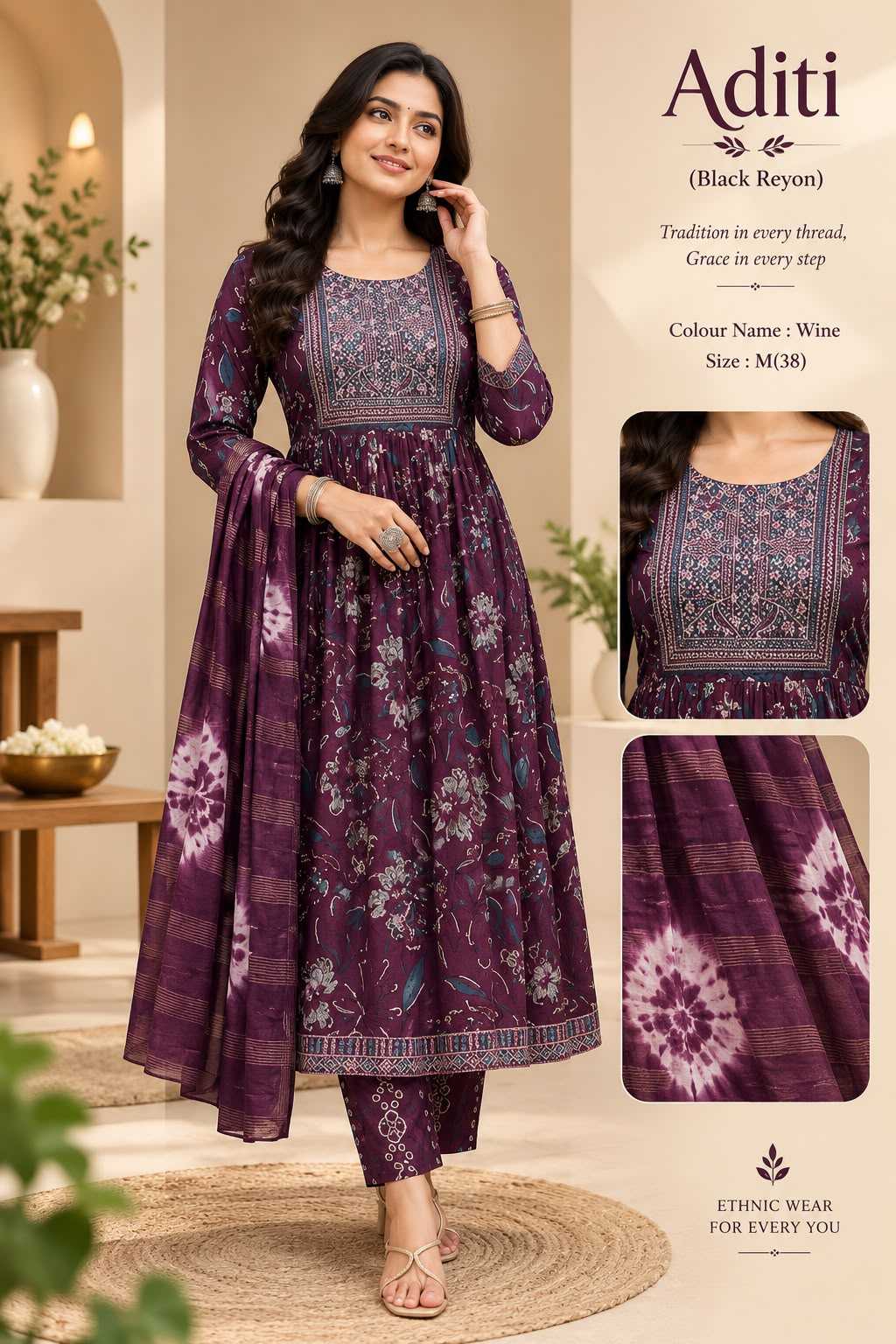 Naarira KESH218 ADITI Rayon Cotton Designer Kurtis