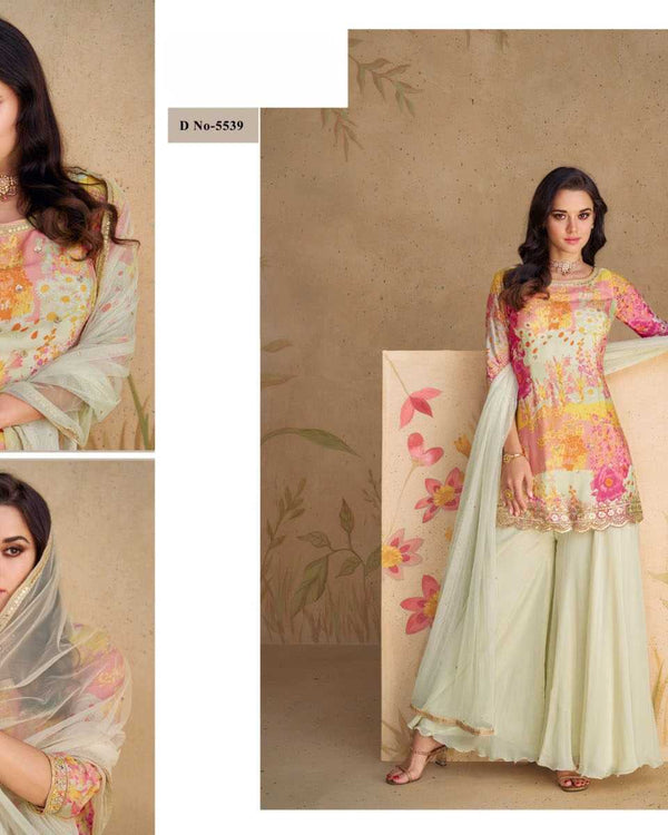 Naarira Sayurii 5538 Chinon Silk Printed Suits - alternate view