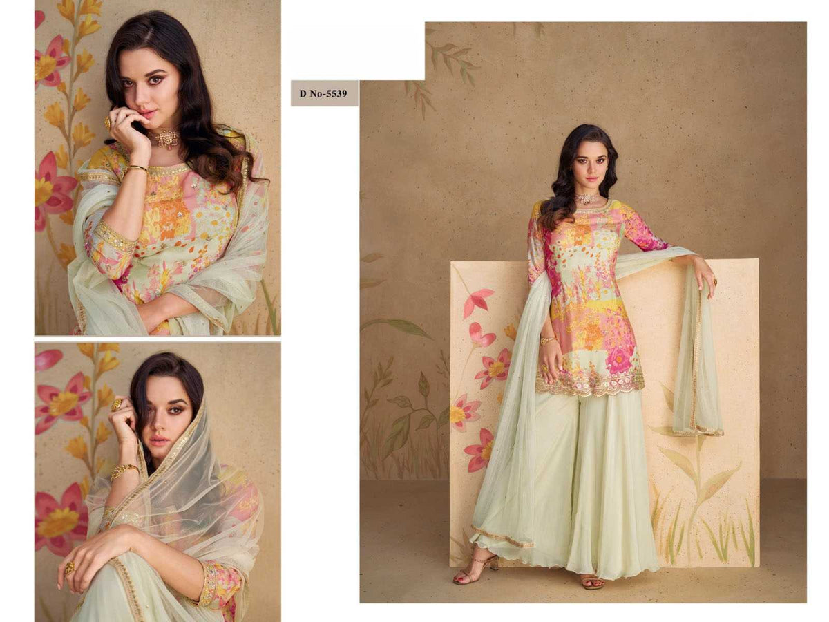 Naarira Sayurii 5538 Chinon Silk Printed Suits
