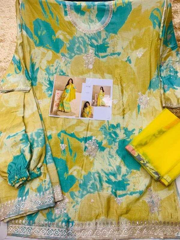 Naarira Sayurii 5538 Chinon Silk Printed Suits