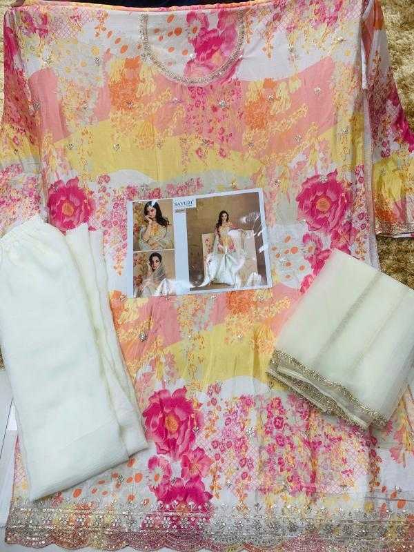 Naarira Sayurii 5538 Chinon Silk Printed Suits