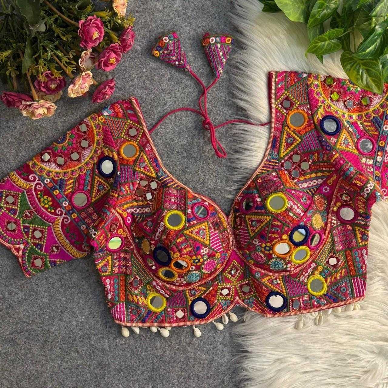 Naarira Real Multi Mirror Work Silk Blouse