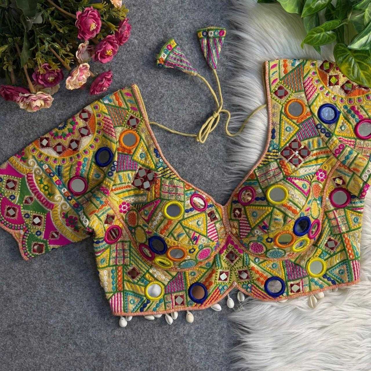 Naarira Real Multi Mirror Work Silk Blouse