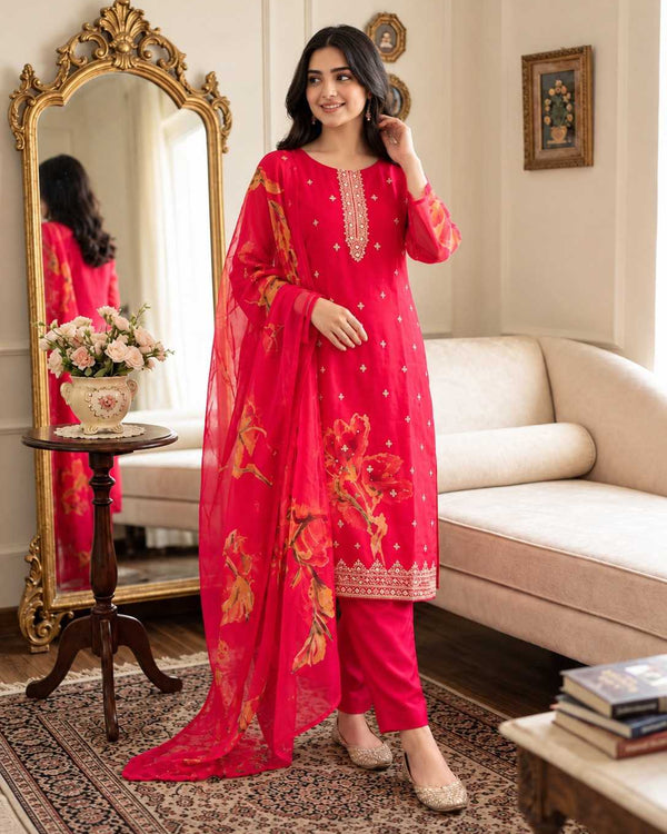 Naarira KESH448 15692 Chanderi Silk Ladies Silk Suit - alternate view