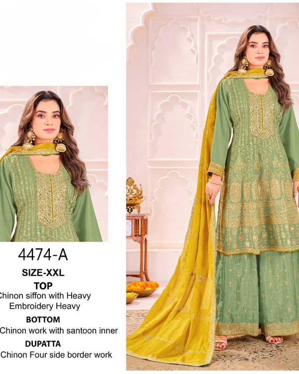 Naarira KESH448 4474 Chinon Silk Embroidery Suits - alternate view