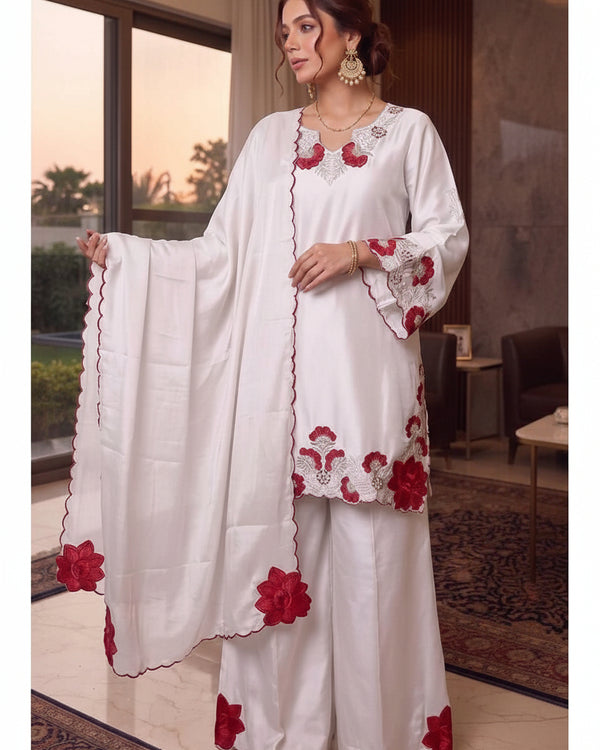 Naarira Malay Satin Silk Pakistani Suits - alternate view