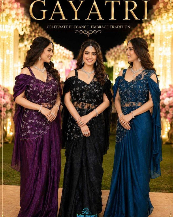 Naarira Satin Ready To Wear Sarees - alternate view