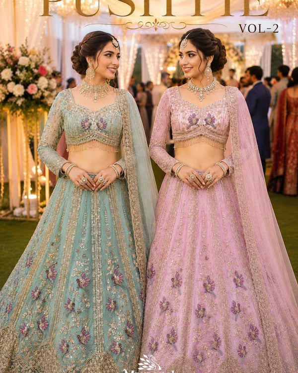 Naarira Premium Net Bridal Lehenga Set - alternate view
