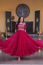 Naarira Faux Blooming Embroidered Gown