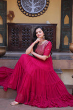 Naarira Faux Blooming Embroidered Gown