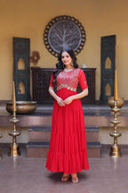 Naarira Faux Blooming Embroidered Gown