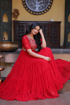 Naarira Faux Blooming Embroidered Gown