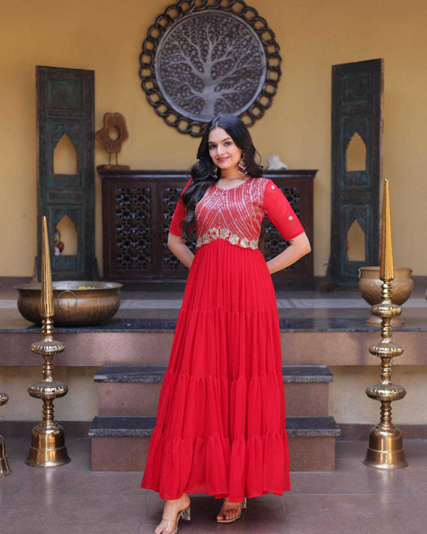 Naarira Faux Blooming Embroidered Gown - alternate view