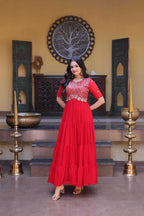 Naarira Faux Blooming Embroidered Gown