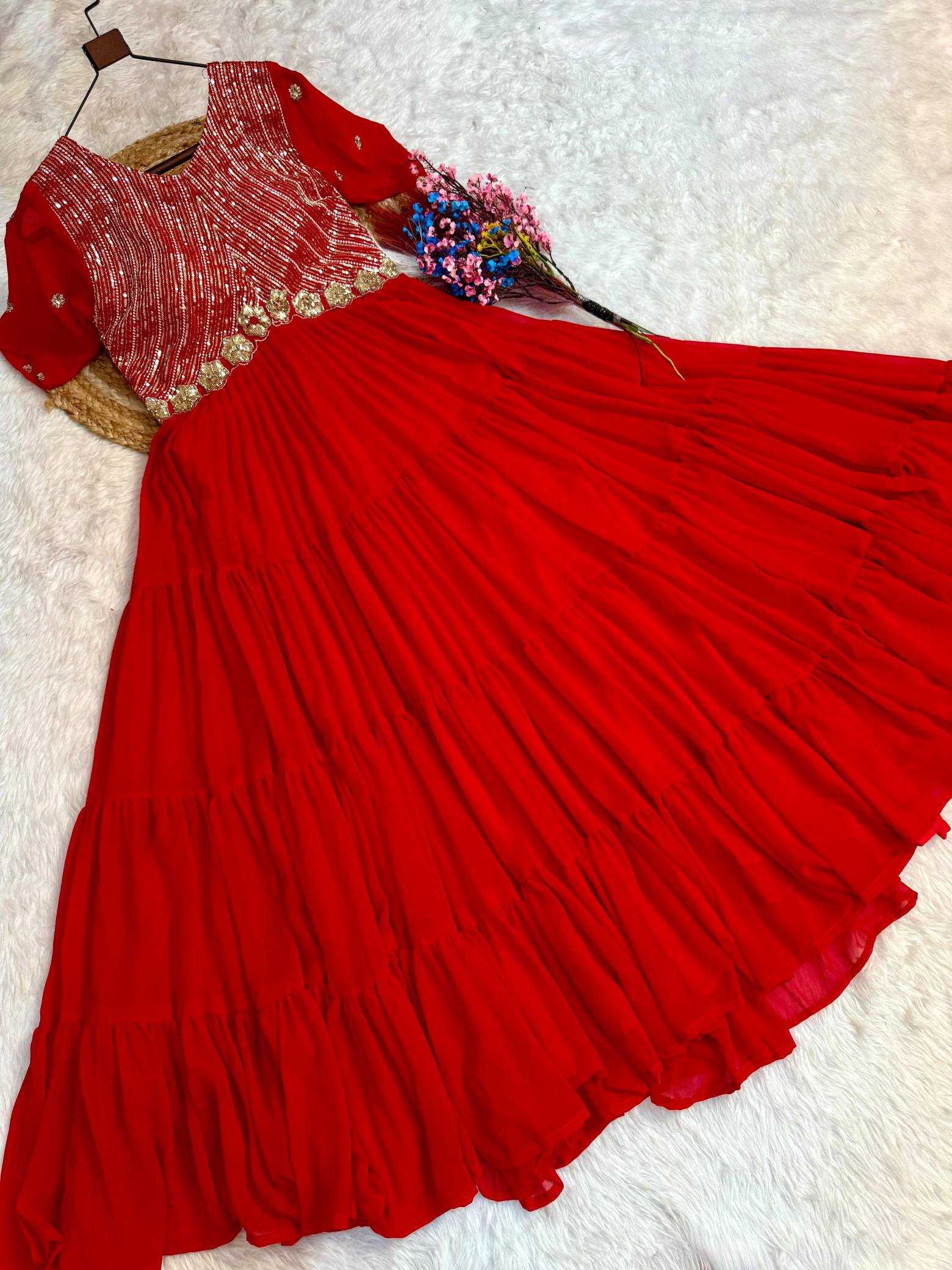 Naarira Faux Blooming Embroidered Gown