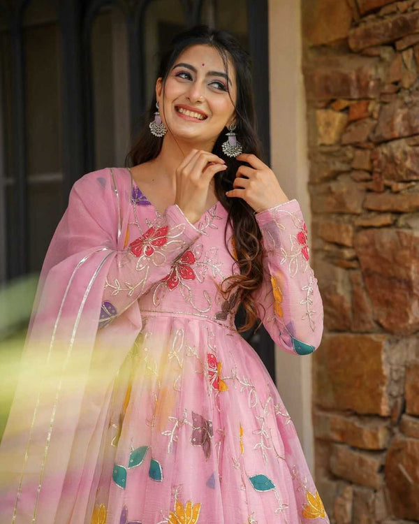 Naarira Garden Georgette Embroidery Gowns