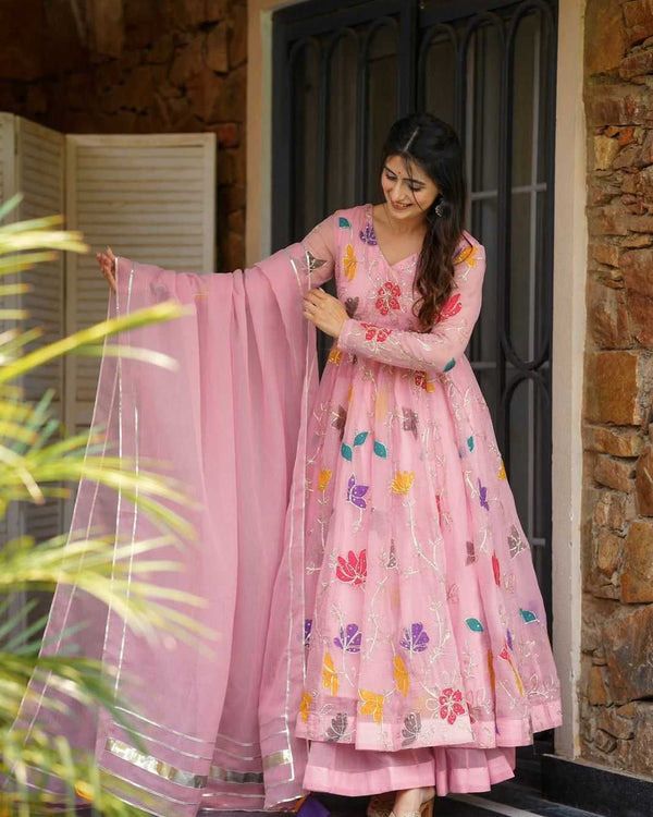 Naarira Garden Georgette Embroidery Gowns - alternate view