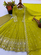Naarira Crush Silk Embroidery Gowns