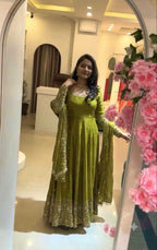 Naarira Crush Silk Embroidery Gowns