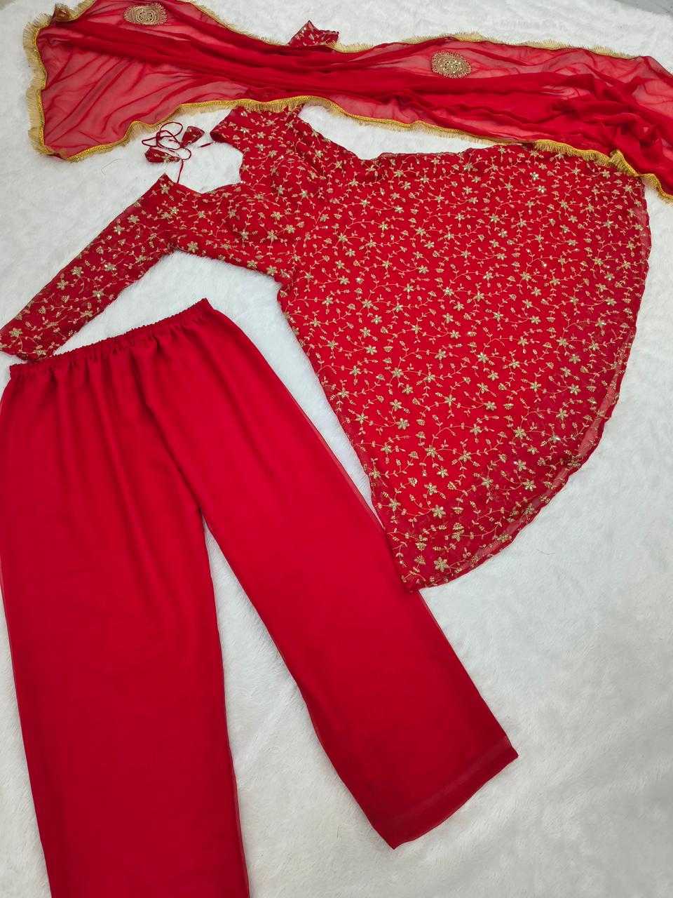 Faux Georgette Embroidery Gowns