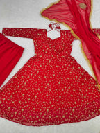 Faux Georgette Embroidery Gowns