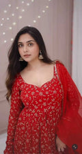Faux Georgette Embroidery Gowns