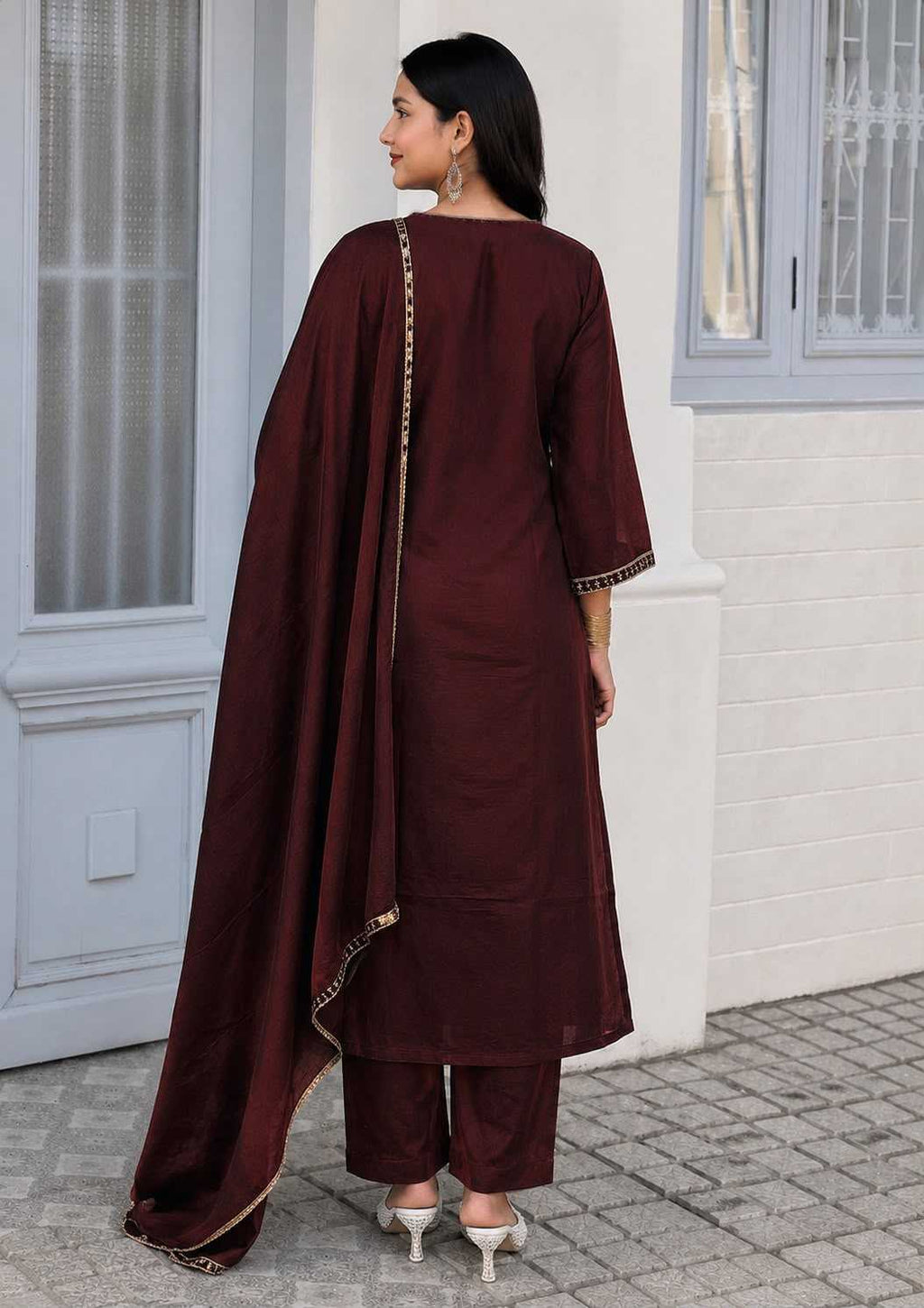 Naarira Heavy Roman Silk Embroidery Suit