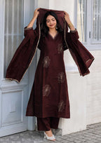 Naarira Heavy Roman Silk Embroidery Suit