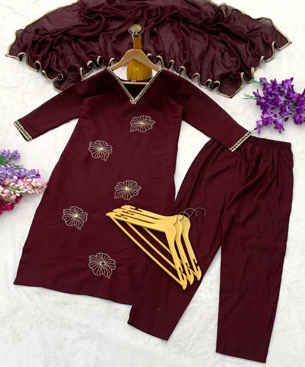 Naarira Heavy Roman Silk Embroidery Suit