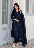 Naarira Heavy Roman Silk Embroidery Suit