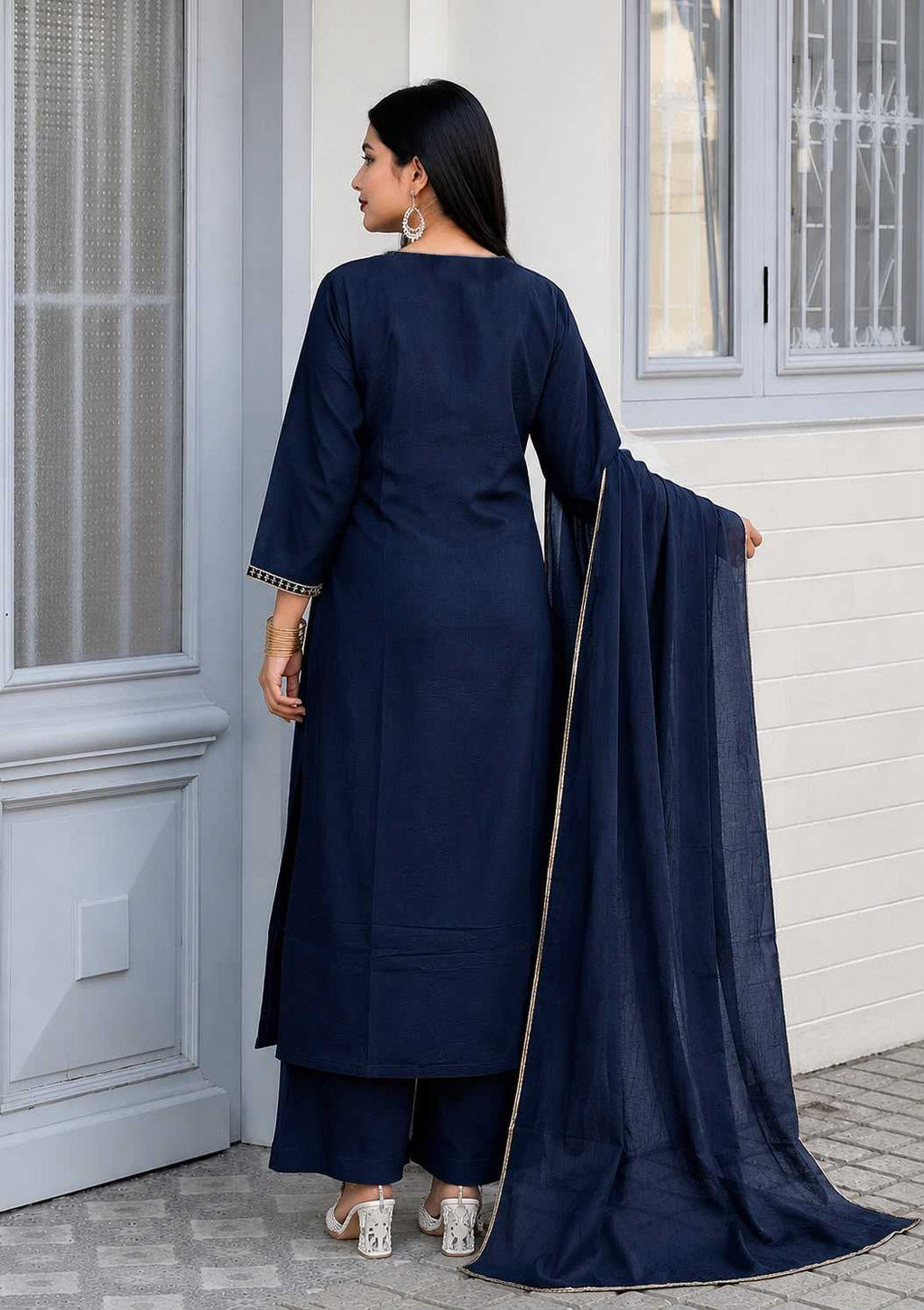 Naarira Heavy Roman Silk Embroidery Suit
