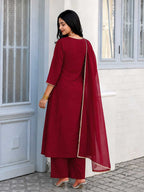 Naarira Heavy Roman Silk Embroidery Suit