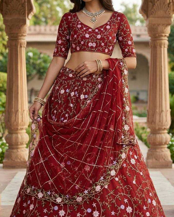 Naarira Soft Net Designer Lehenga - alternate view
