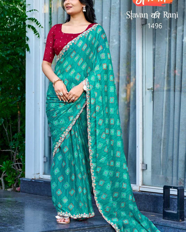 Naarira STAVAN KI RANI Chiffon Printed Saree