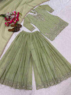Naarira Chinon Silk Sharara Salwar Suit