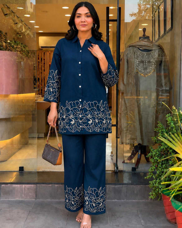 Naarira Heavy Rayon Embroidered Co-ord Set