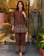 Naarira Heavy Rayon Embroidered Co-ord Set