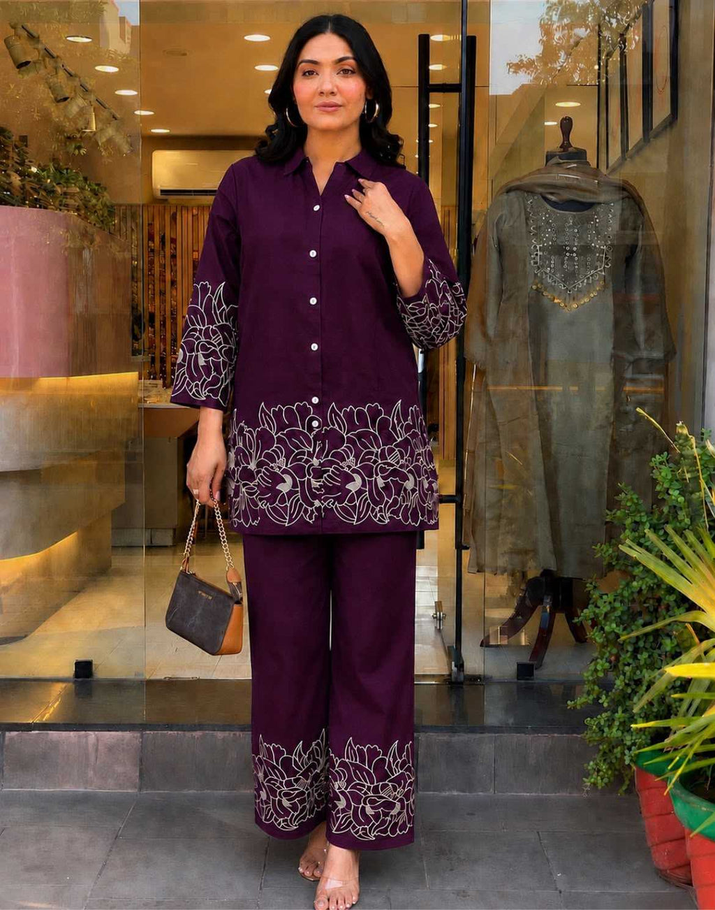 Naarira Heavy Rayon Embroidered Co-ord Set