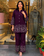 Naarira Heavy Rayon Embroidered Co-ord Set