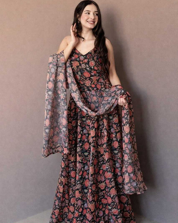 Naarira KR 110 Organza Printed Gown - alternate view