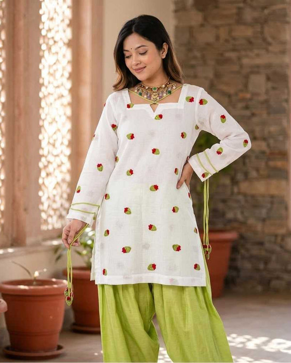 Naarira Cotton Cambric Embroidery Suits